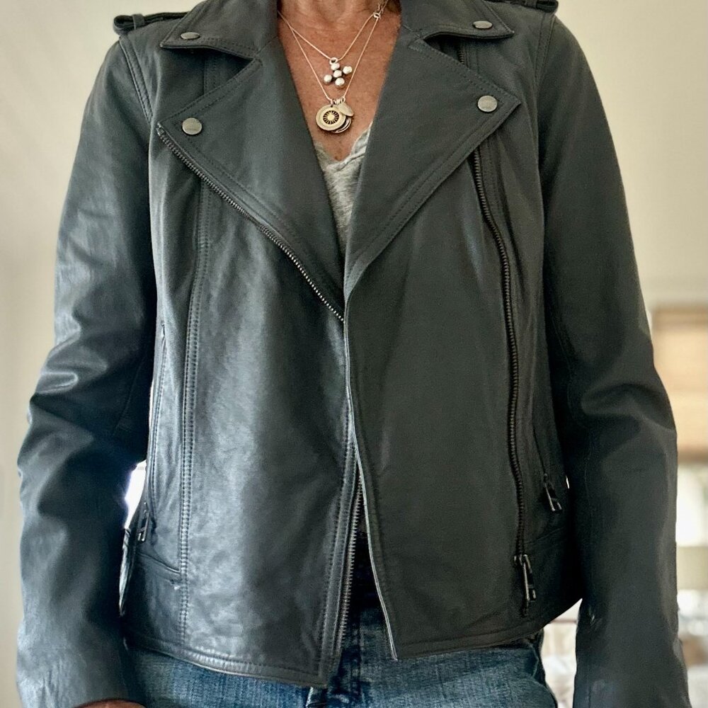 Grey leather jacket